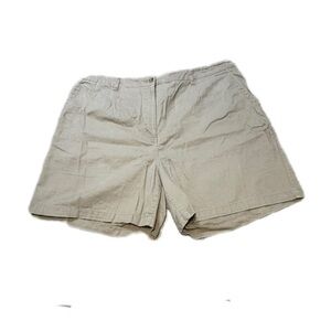L.L. Bean Tan High Waist Shorts Lightweight Cotton